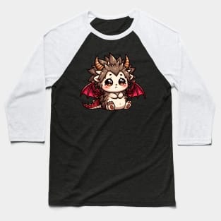 Sad Kawaii Hedgehog Dragon Baseball T-Shirt